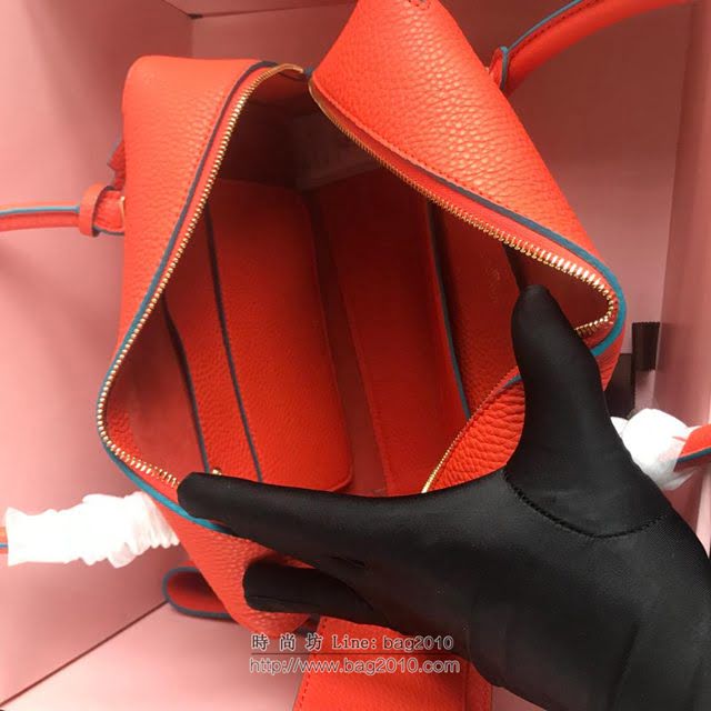 DELVAUX女包 Delvau單肩斜挎包 半手工Cool box 中號 德爾沃女手提包 手拎包 橙色  fcs1190